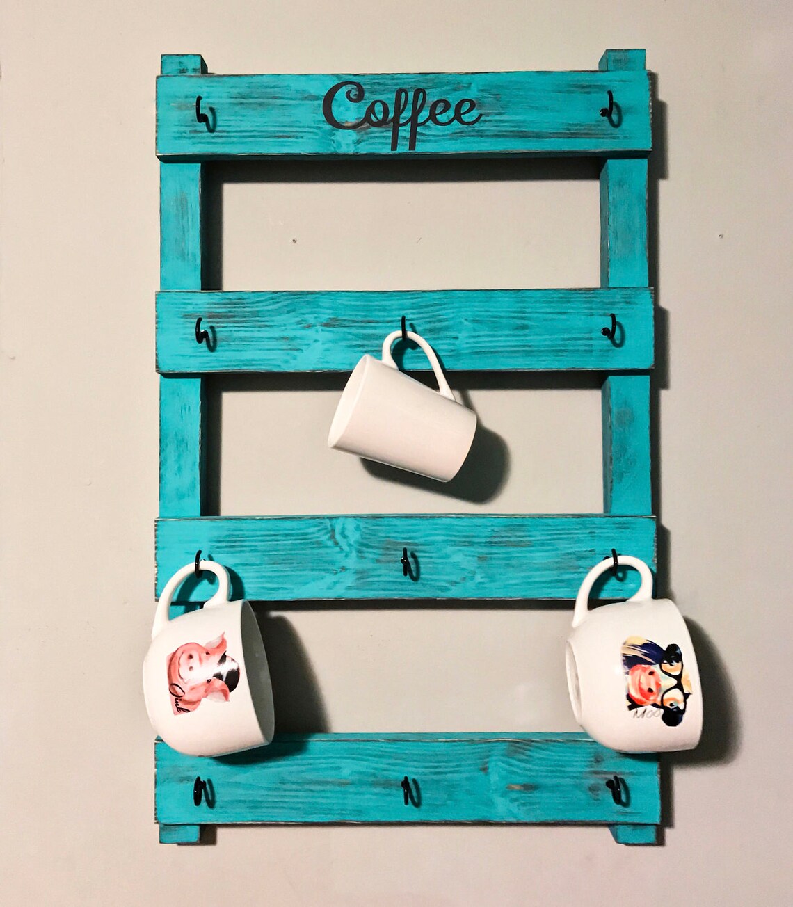 Coffee Cup Holder Coffee Cup Rack Kitchen Organizer Coffee Etsy