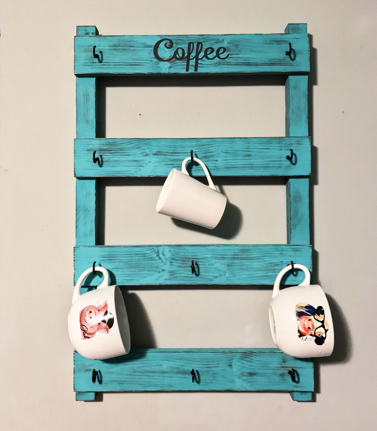 Coffee Cup Holder Coffee Cup Rack Kitchen Organizer Coffee Etsy