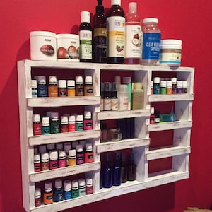 Essential oil shelf, oil rack, nail polish storage, apothecary rack, oil storage, wood shelf, hanging shelf, nail polish shelf
