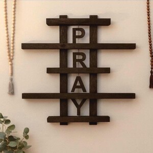 Handmade Wood Meditation Shelf: Christian Decor, Essential Oil Display