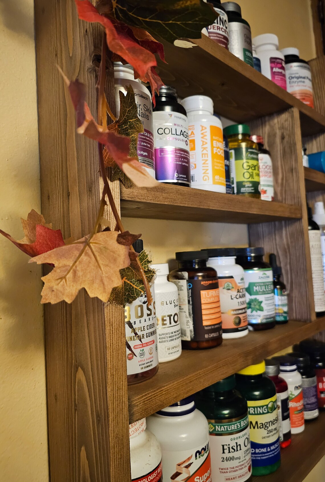 Large Wood Apothecary Shelf | Tea Organizer | Medicine Cabinet | Spice ...