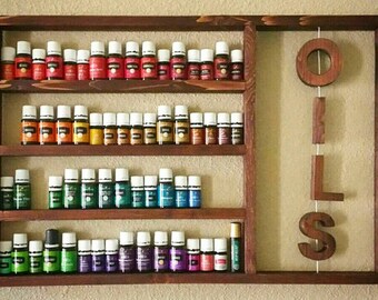 Handmade Wood Essential Oil Shelf, Hanging Oil Storage, Housewarming Gift