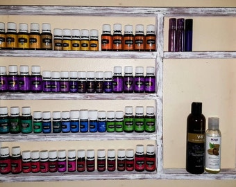 Handmade Wood Essential Oil Shelf: Hanging Oil Storage Rack