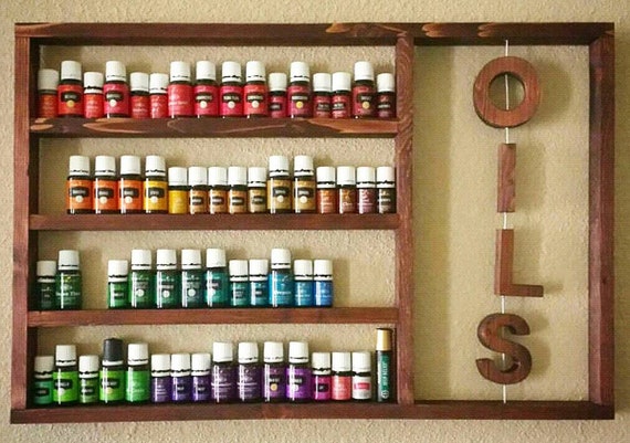 Wood Oil Shelf Essential Oils Rack Storage Image 0