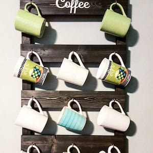 Coffee cup holder, Mug rack, coffee mug holder, tea cup rack, coffee bar, housewarming gift, kitchen decor, coffee, cup rack