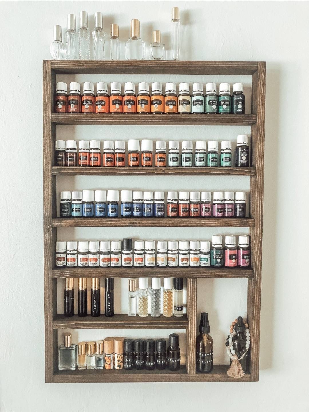 Essential Oil Storage, Farmhouse Decor, Oil Shelf, Essential Oil Cabinet,  Nail Polish Rack, Wood Shelf, Hanging Shelf, Essential Oil Holder 