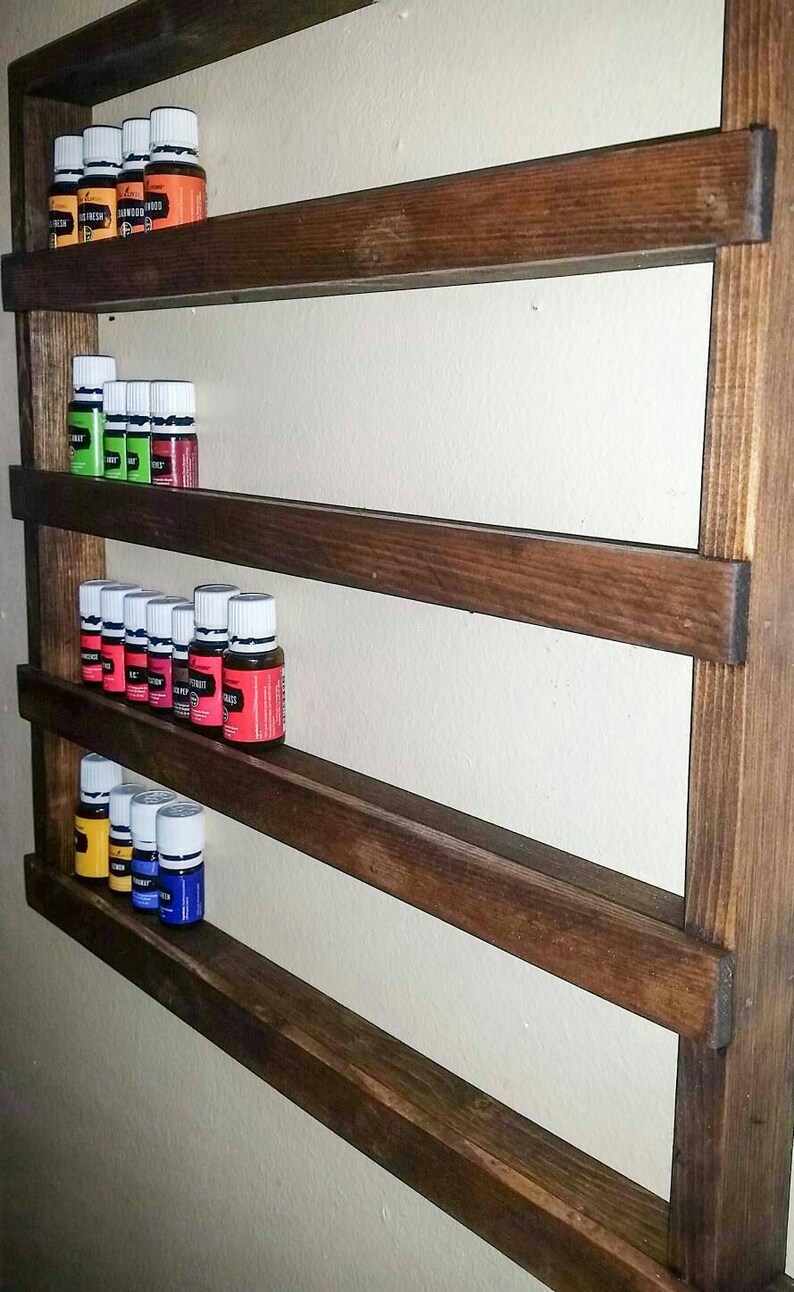 Wood Essential Oils Shelf oil rack oil storage hanging wall Etsy