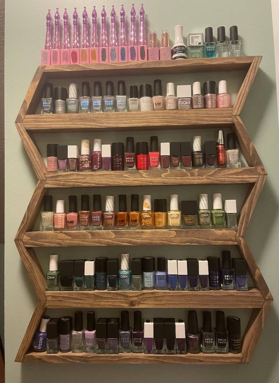 DAZONE Nail Polish Holder, DIY 6 Tier Metal Nail Polish Rack Nail Polish  Wall Rack Organizer Holds 120 Bottles Nail Polish White Nail Polish Shelf  Wall Mount : Amazon.in: Beauty