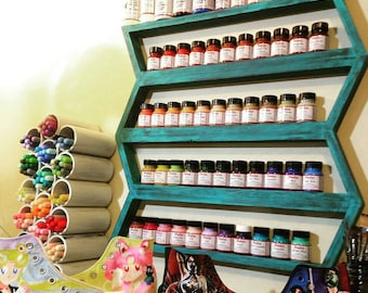 Handmade Wood Essential Oil Shelf: Arrow Hanging Wall Art