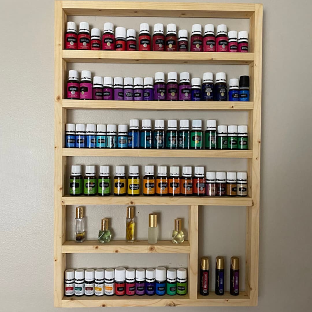 Essential Oil Shelf, Essential Oil Display, Oil Storage, Oil Rack, Wood