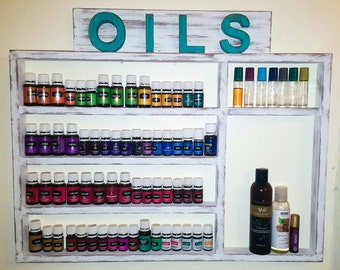 Handmade Wood Essential Oil Shelf: Wall Storage, Custom Colors