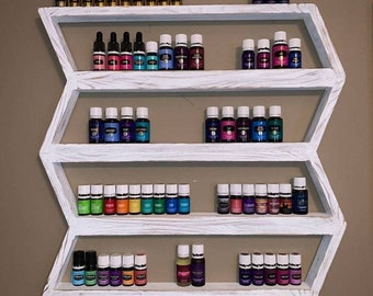 Essential Oil shelf, bathroom storage, gift for her, boho decor, oil rack, wood shelf, nail polish shelf, nail polish rack, arrow shelf