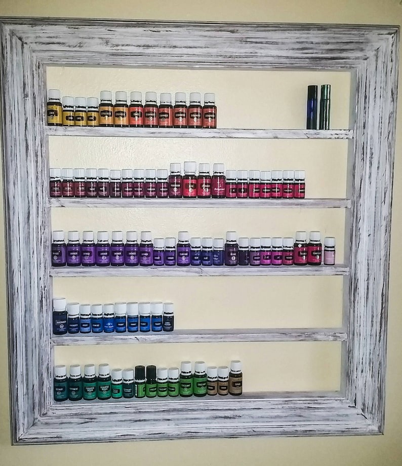 Turquoise home decor, Oil shelf, Nail polish shelf, CBD oil shelf, CBD storage, oil storage, farmhouse decor, oil display, nail polish rack image 3