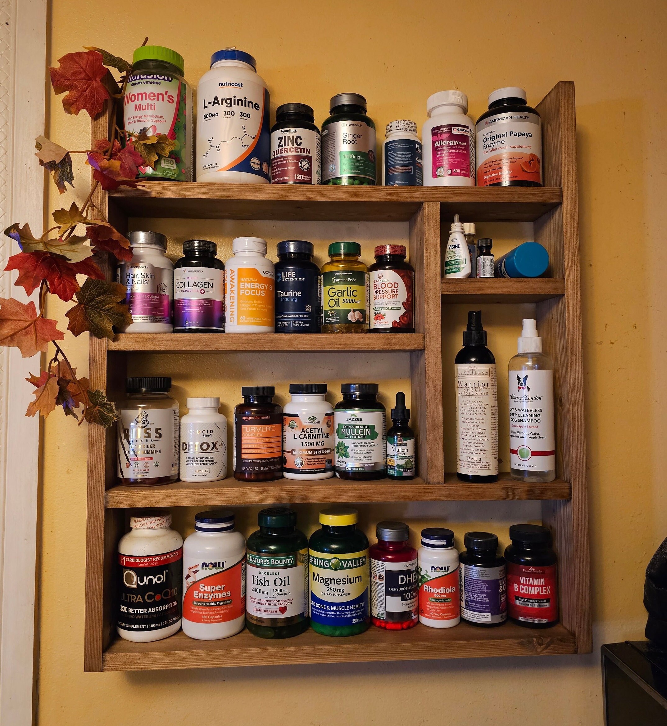 Large Wood Apothecary Shelf | Tea Organizer | Medicine Cabinet | Spice ...