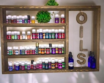 Handmade Wood Essential Oil Shelf: Apothecary Storage Rack