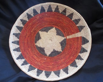 Navajo Inspired Wedding Basket  Hand Coiled Basket 14"