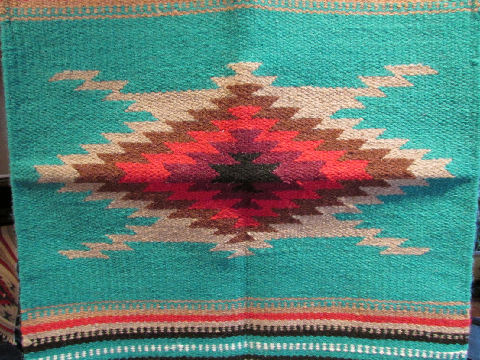 Navajo Inspired Turquoise Southwest Wool RugNEW 20 x Etsy