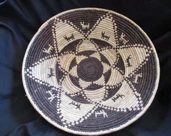 Apache Very Large Native American Inspired Hand Woven Basket 15"