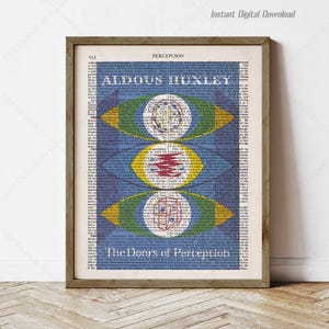 The Doors of Perception by Aldous Huxley, instant download, literary art, print locally, wall art reading nook decor, book lovers gifts