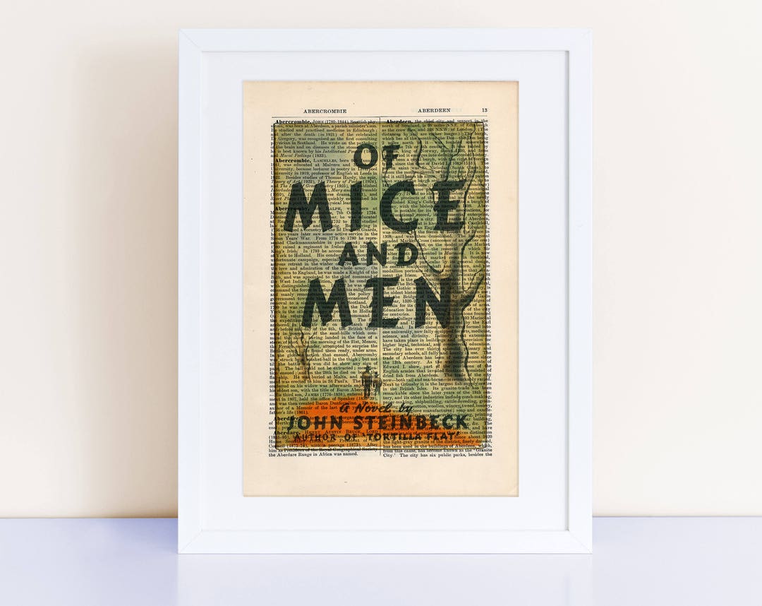 Of Mice and Men by John Steinbeck Print on an Antique Page - Etsy