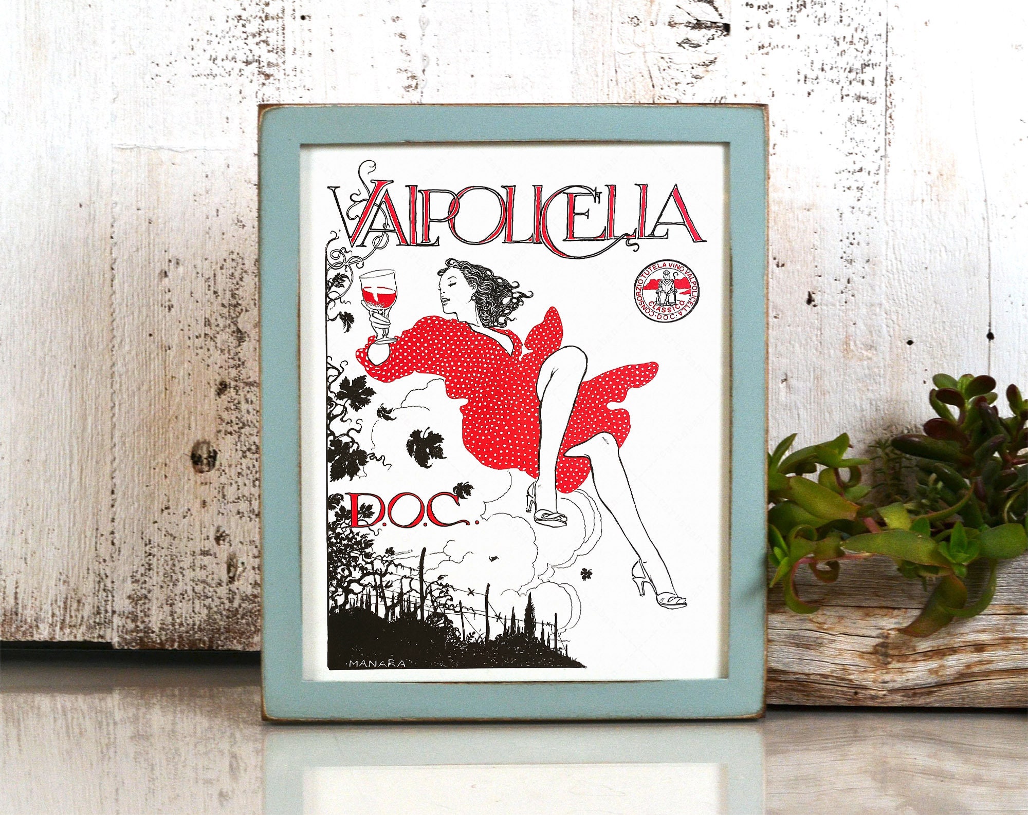 Valpolicella DOC Vintage Advert, Italian Wine Art (instant Digital