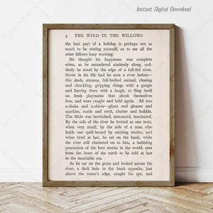 Der Wind in den Weiden, Kenneth Grahame, Geschenke für Buchliebhaber, digitaler Download zum ausdrucken, Seite 4 Erstausgabe 1908, lokal drucken