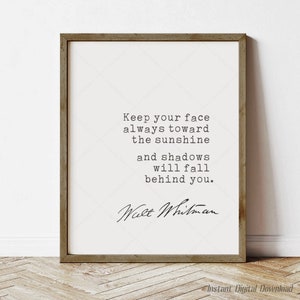 Citação de Walt Whitman, presentes para amantes de livros, pôster digital para impressão, citações de Whitman, impressão local