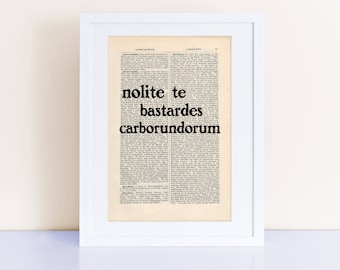 nolite te bastardes carborundorum Print on an antique page, The Handmaid's Tale Quote, Margaret Atwood, gifts ideas for her