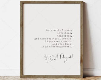 Gatsby Zitat, F Scott Fitzgerald Wandkunst (Instant Digital Download)