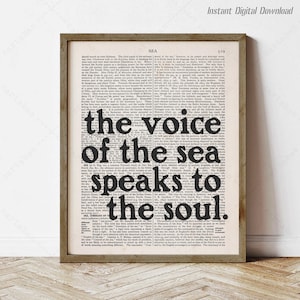 Kate Chopin Quote, the voice of the sea, The Awakening, instant download, print locally, literary quotes art poster, reading nook decor