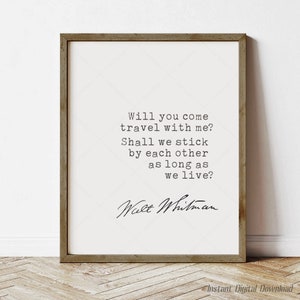 Walt Whitman Quote, Book Lover Gifts (Instant Digital Download)