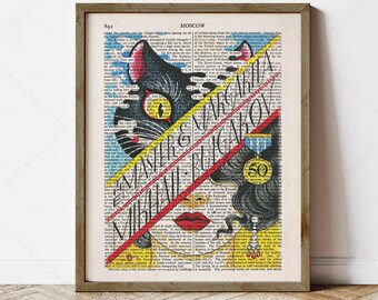The Master and Margarita Book Cover Art, Mikhail Bulgakov (Instant Digital Download)