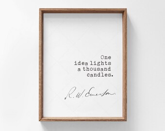 Ralph Waldo Emerson Quote Poster, book lovers gifts, digital download print, printable poster