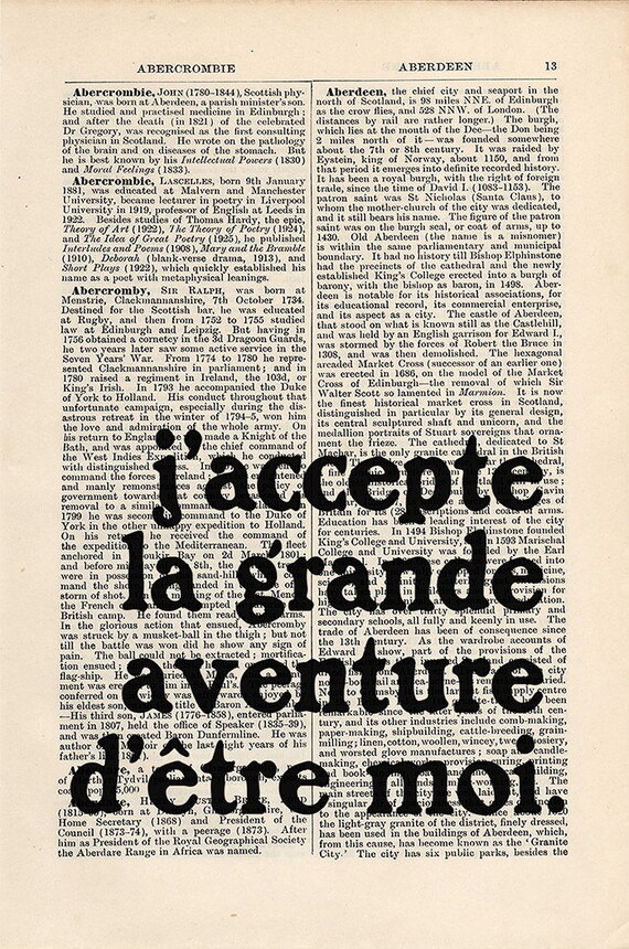 Simone De Beauvoir Quote Print On An Antique Page Jaccepte Etsy