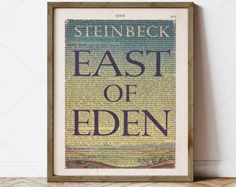 East of Eden, John Steinbeck Literary Poster (instant digital download)