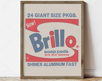 Warhol Brillo Soap Pads Riso Style, Pop Art Gifts (instant digital download)