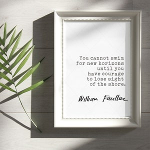 William Faulkner Quote, book lovers gifts, instant digital download printable poster, courage inspirational quotes image 3