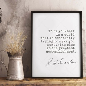 Ralph Waldo Emerson Quote Poster, Book Lovers Gifts, Digital Download ...