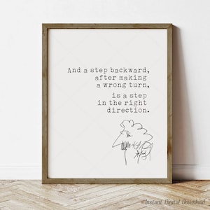 Kurt Vonnegut Quote, book lovers gifts, instant digital download printable poster, Player Piano, step in the right direction, print locally