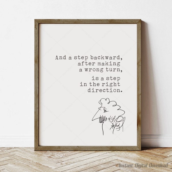 Kurt Vonnegut Quote, book lovers gifts, instant digital download printable poster, Player Piano, step in the right direction, print locally