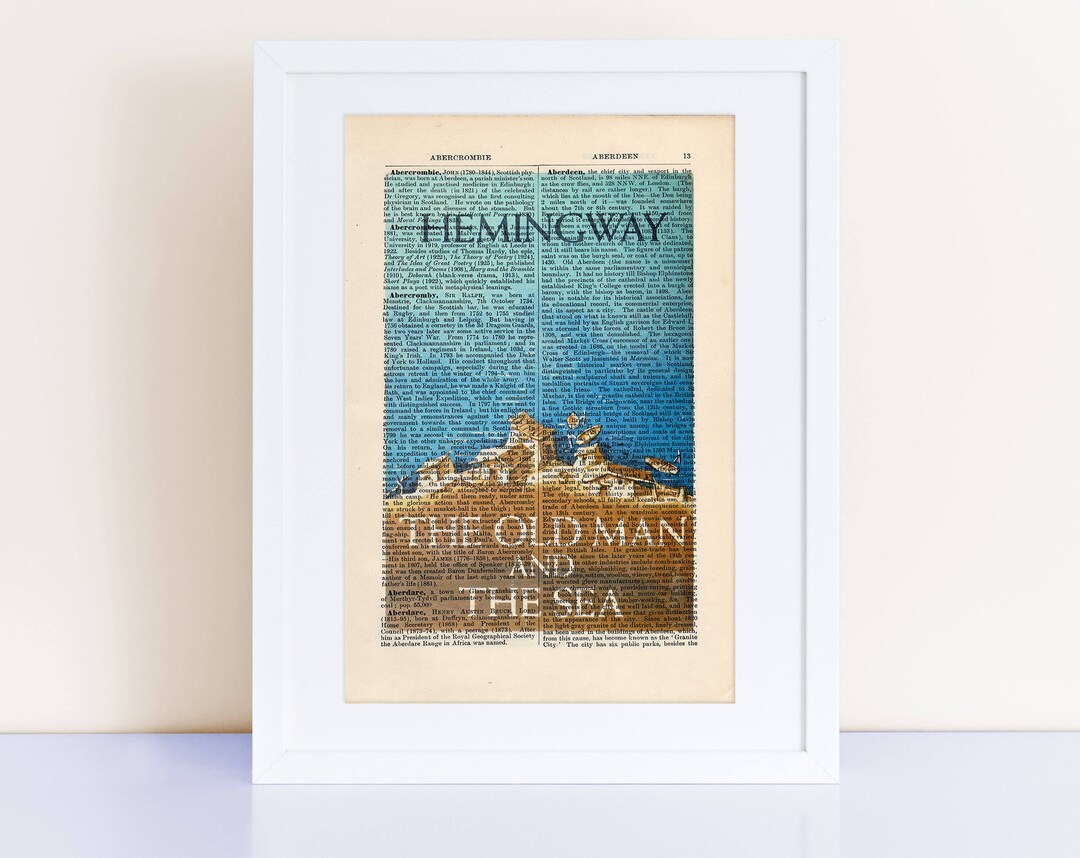 Libro Il Vecchio E Il Mare Il vecchio e il mare di Ernest Hemingway stampano su una pagina antica