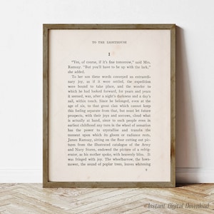 Zum Leuchtturm von Virginia Woolf, Geschenke für Buchliebhaber, sofortiger digitaler Download zum ausdrucken, erste Seite Erstausgabe 1927, lokal drucken
