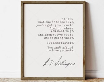Catcher in the Rye Quote, JD Salinger Literary Art (Instant Digital Download)