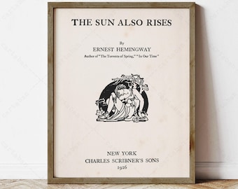The Sun Also Rises, Hemingway, Title Page 1926 (instant digital download)