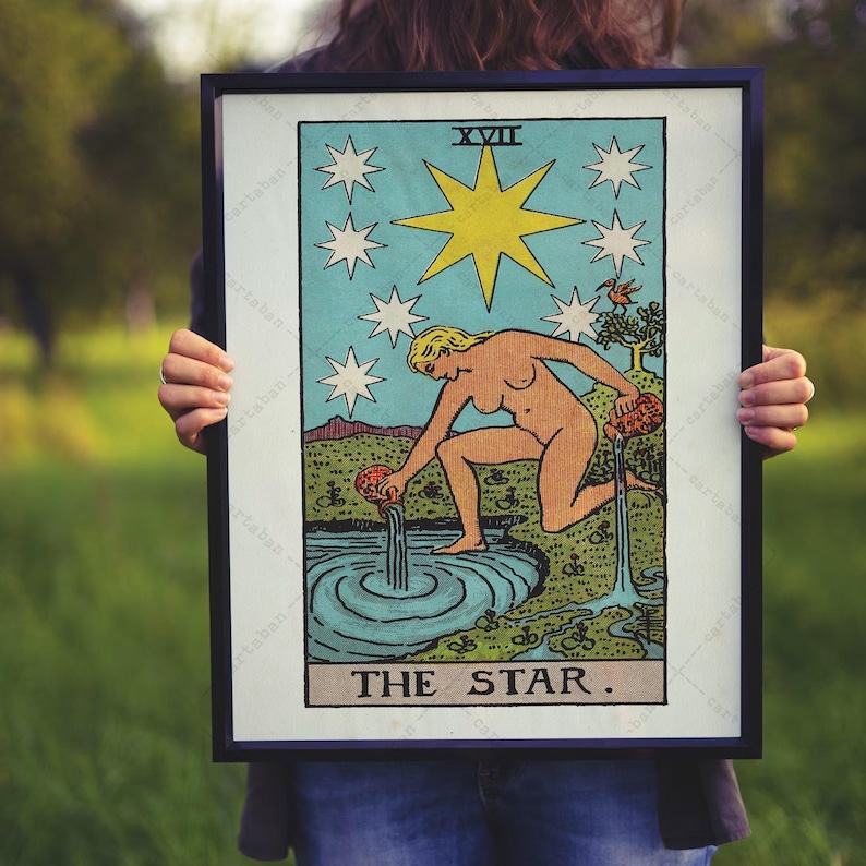 Star Rider Waite The Star Tarot Card, Rider Waite Smith Deck, RWS Poster (instant ...