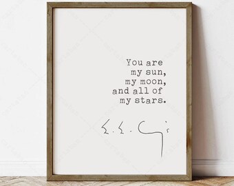 E.E. Cummings Quote, Love Poem Poster (instant digital download)