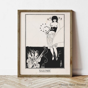 Salome by Oscar Wilde, The Stomach Dance by Aubrey Beardsley, book lovers gifts, instant digital download printable poster, print locally