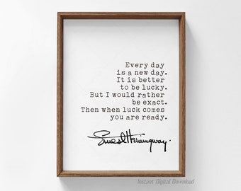 Ernest Hemingway Quote, digital download print poster, Literature, Hemingway quotes, The Old Man and the Sea