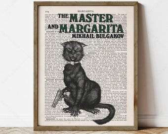 The Master and Margarita by Bulgakov, Cat Poster (Instant Digital Download)