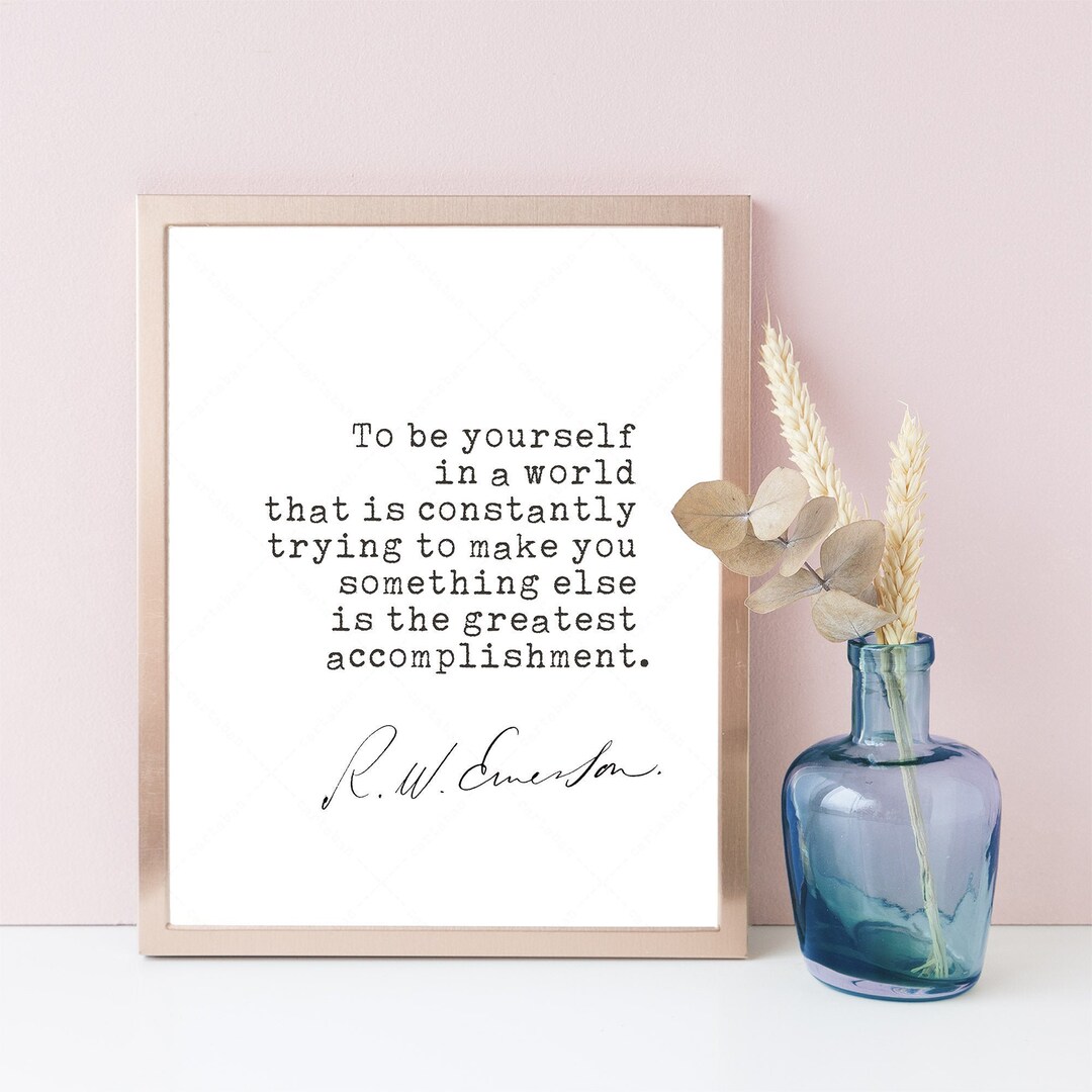 Ralph Waldo Emerson Quote Poster, Book Lovers Gifts, Digital Download ...